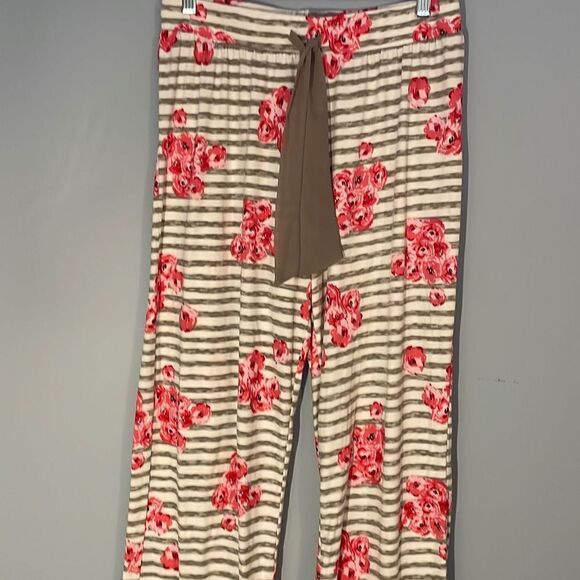 Floral Pajama Pants Medium Stripped - Picture 1 of 6